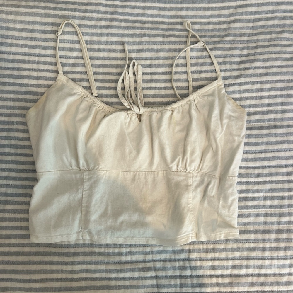 Elegant Cream Spaghetti Strap Top